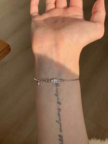 1 chiếc vòng tay thời trang tối giản hình rắn với mặt dây chuyền hình giọt nước đính đá Zirconia đỏ dành cho nữ, đa năng. - Vòng tay mắt ngựa - Xem 13