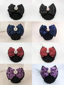 1 Professional Hairnet Korean Version Hairnet Pearl Hair Accessories Bank Flight Attendant Nurse Hair Accessories Hotel Work Hairpin For Barber Salon Beauty Travel Essential,Hair Products, Home Sleeping Bath Decor Hair Styling Kit Hair Tool Kit,Summer,Holiday - Multicolor - View 2