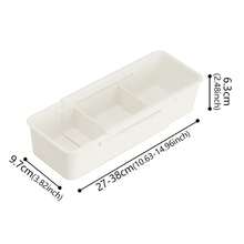 ZUKI Drawer Organizer Box For Home, Retractable Sorting, Kitchen Compartments, Underwear, Desktop Cutlery Storage Box, Sorting Sock Box - White - View 8