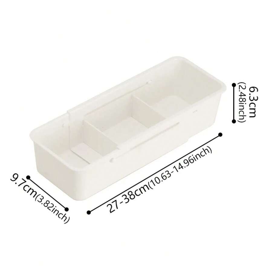 ZUKI Drawer Organizer Box For Home, Retractable Sorting, Kitchen Compartments, Underwear, Desktop Cutlery Storage Box, Sorting Sock Box - Black - View 1