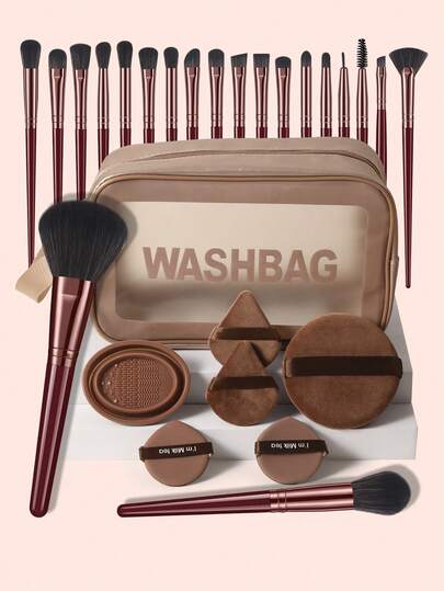Set de 28 brochas de maquillaje: Incluye 20 brochas de maquillaje, 1 bolsa de maquillaje, 2 esponjas de maquillaje triangulares, 2 borlas de cojín de aire ovaladas, 1 borla redonda, 1 tazón de limpieza de silicona. Elaborado con cerdas sintéticas suaves y amigables con la piel. Libre de crueldad, no probado en animales. Perfectamente adecuado para mujeres y niñas, una opción ideal para otoño/invierno, también en línea con la moda Y2K. Una excelente herramienta de maquillaje para regalos de cumpleaños y fiestas de Halloween.