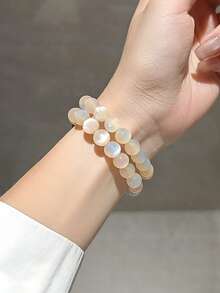 1条女士优雅渐变猫眼串珠弹力表带，适用于小米8Pro/9Pro、8/8NFC/9/9NFC智能手表表带 - 流光 - 查看 5