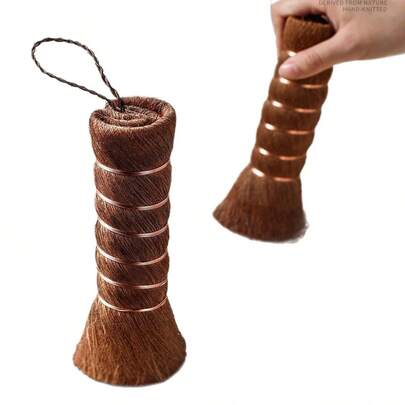 천연 야자 섬유 냄비 브러시, 손에 물 묻히지 않고 설거지할 수 있는 긴 손잡이