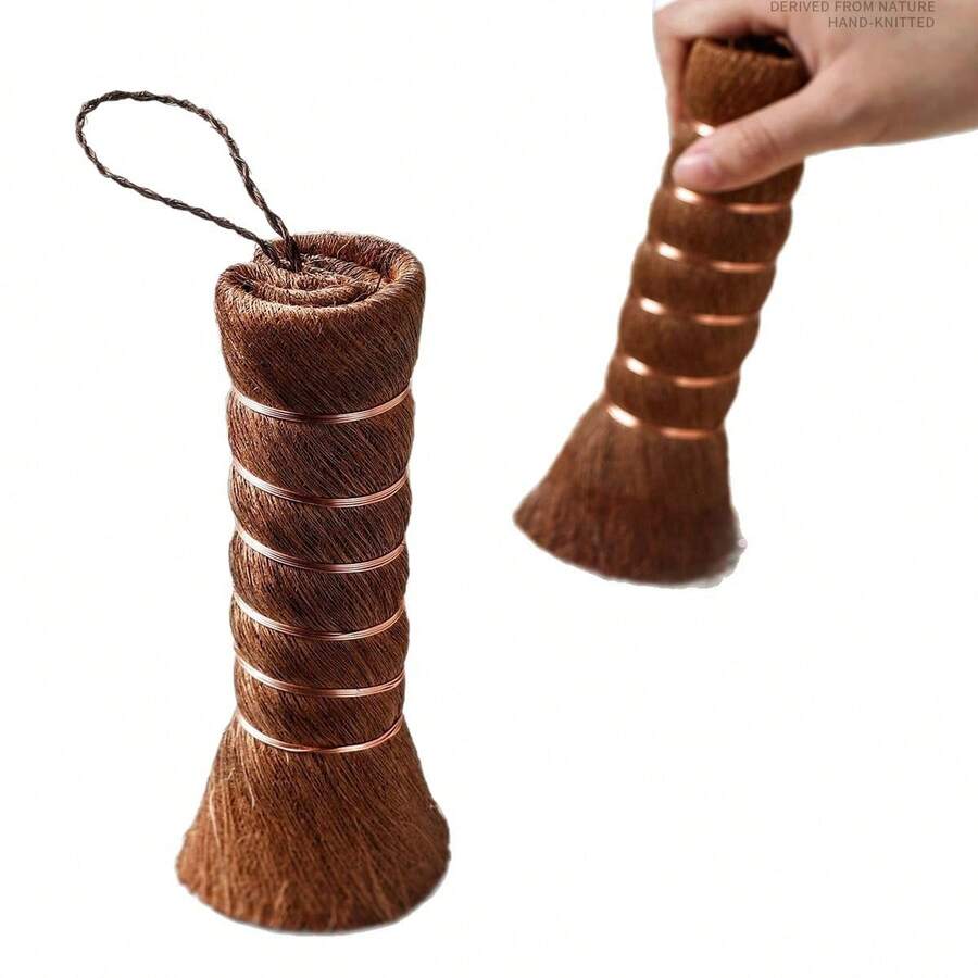Cepillo de fibra de palma natural, mango largo para lavar los platos sin ensuciar las manos - A - Ver 1
