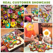 Flower Stacking Toy, Garden Building Blocks Toy, STEM Education Activity Toy For Preschool Children, Perfect Holiday Birthday Gift From Mom To Kids - 彩色 - 查看 3