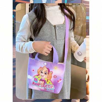 Paw Patrol 1pc Large Capacity Cartoon Children's Crossbody Bag, New Fashion Shoulder Bag, Suitable For Women/Girls/Teenagers/Students For Daily Life, Outings, Shopping, Back To School