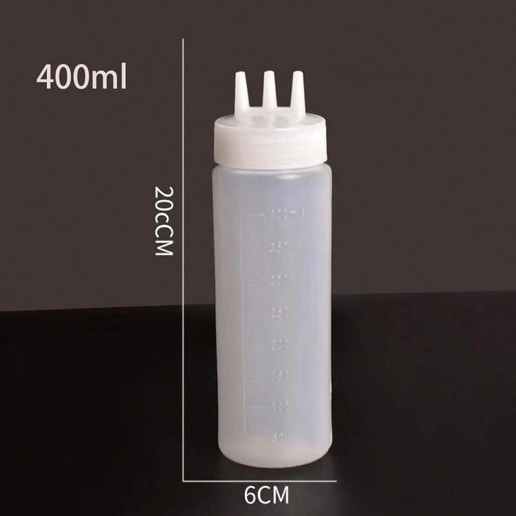 1/2/3pcs Multi-Purpose Kitchen Squeeze Bottles, 3-Hole Design With Measurement Markings - Durable PE Material, Great For Sauces, Condiments And Baking - Includes White, Red And Amber Nozzles, Condiment Dispenser | Modern Kitchenware | Semi-Transparent Material, Soy Sauce Squeeze Bottle Kitchen Essentials - White - View 8