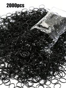 1000 Stück/Packung bunte Haargummis für Frauen, transparente/schwarze Mini-Haargummis, Einweg-Gummibänder, minimalistische einfarbige Haaraccessoires, für den täglichen Gebrauch, Pferdeschwanz, Hochsteckfrisuren, Haargummis Scrunchies - Verschiedenfarbig - Übersicht 25