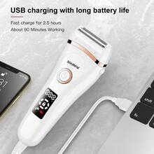 Máy triệt lông không đau dành cho nữ, sạc điện, màn hình LCD, cầm tay, sử dụng được cả khi ướt và khô, máy tỉa lông vùng kín. - Xem 3