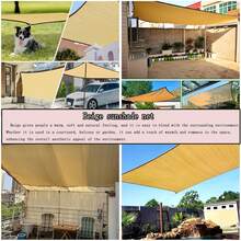 Backyard Sunshade Net With Copper Buckles For UV Protection. High-Density Polyethylene Sunshade Net Is Suitable For Courtyards, Terraces, Pavilions, And Lawns. It Has A 90% Shading Rate, Is Breathable And Durable, And Is Available In Multiple Sizes. It Can Be Used As A Plant Sunshade Net, Privacy Fence Screen, And Outdoor Sunshade Net. - Yellow - View 8