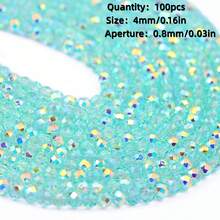 1pc 4mm High Luster Flat Crystal Glass Beads, 96 Facets Cut Glass Beads - Suitable For Fashion DIY Jewelry Making Necklace Bracelet Accessories - DIY - View 17