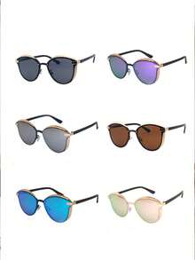 1 件装 女士时尚飞行员时尚眼镜 潮流驾驶眼镜 沙滩配饰眼镜 遮阳镜 - 彩色 - 查看 6