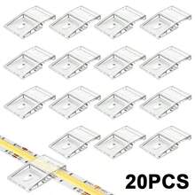 20pcs LED Strip Light Connector Clips, Lamp Strip Fixing Clamps - Transparent - View 1