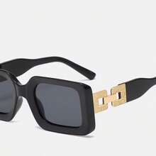 时尚眼镜盒，钻石腿眼镜盒，女士时尚眼镜，矩形小框时尚眼镜，适合时装秀的现代街头风时尚眼镜 - 灰色 - 查看 5