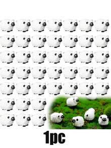 1/5/10pcs Mini Resin Sheep Figurines, White Lamb Cute Animal Sculptures, Suitable For Landscape Decor, Fairy Garden, DIY Decoration, Cake Topper, Applicable For Eid Al-Adha, Easter, Birthday Decoration - Multicolor - View 9