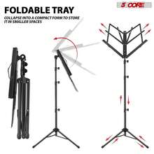 5 Core Music Stand Adjustable Desktop Book Stands Portable Sheet Holder All Metal Foldable Bookstand - Black - View 4