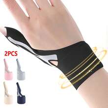 2pcs/Set Elastic Thumb Support Sleeve - Soft Adjustable Thumb Compression Sleeve, Suitable For Work, Sports Wrist Support Sleeve, Fits Left And Right Hands - Multicolor - View 2