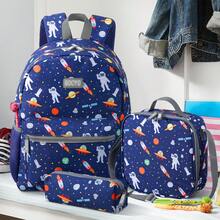 3pcs Large Capacity Backpack Set, Portable Backpack With Lunchbag- Spacious Bags, Convenient Lunch Bag, Pencil Holder, Multiple Pocket Design,Adjustable Wide Padded Straps, Zipper Closure, Pencil Case Included Lightweight School Backpack For Elementary, High, Casual Outings, Ideal For Everyday Use, School Backpack Birthday Present, Back-To-School Gift Bags, Great For Daily Travel - Space - View 6