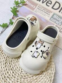 Women's EVA Non-Slip Soft Thick-Soled Sandals With Cartoon Accessories, Suitable For Vacation, Casual Gatherings, And All Indoor And Outdoor Occasions, Providing A Fashionable And Comfortable Wearing Experience - Khaki - View 4