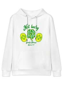 Men's Hoodie, St. Patrick's Day  Clover Graphic Pullover, Soft Breathable Fabric For Casual Wear - White - View 2