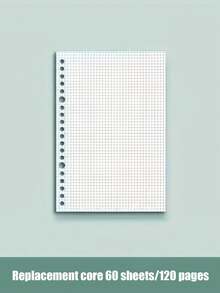 120 Page A5 Clear Soft Leather Loose Sheet Grid Book With Ripped Edges, Easy To Remove Spiral Binding, Design, Everyday Office Supplies, Perfect Gift Choice, Fantasy Theme, Minimalist Style - Multicolor - View 4