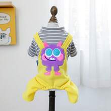 PETCIRCLE 1 bộ quần áo liền thân cho thú cưng, quần yếm kiểu dáng quái vật Dopamine mùa xuân/hè mới - màu vàng - Màu vàng - Xem 11