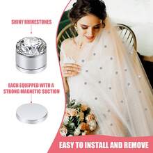 2个/24个水钻磁性头纱坠，新娘头纱坠，女士婚礼磁性钻石坠 - 銀色 - 查看 3