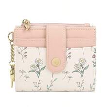 2026新款花卉图案多卡钱包，优雅女士春夏多功能零钱包 - 粉色 - 查看 1