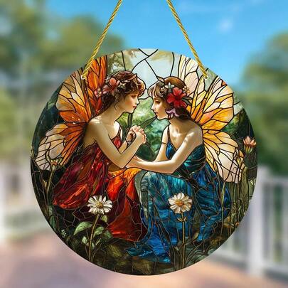 亚克力圆形挂盘，公主童话风，阳光捕捉器，窗户装饰