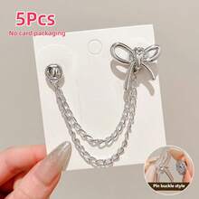 2 chiếc kẹp ống quần denim hình trái tim/nơ đính ngọc trai giả, dùng để tránh ống quần bị kéo lê trên mặt đất, khóa giày chống trượt, điều chỉnh độ dài quần, ngăn ống quần chạm đất, phù hợp với quần jean và quần dài. - A - Xem 22