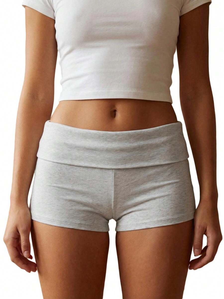 Women's Pajama Shorts Solid Color/Stripe Low Waist Slim Comfy Sleep Shorts Summer Casual Pajama Bottoms - 淺灰色 - 查看 1
