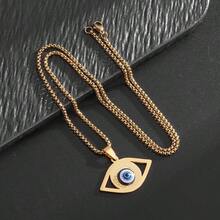 1 chiếc dây chuyền mặt hình mắt quỷ bằng thép không gỉ - Thời trang - Xem 3