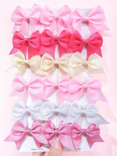 2/10个装 女孩彩色发夹 布艺蝴蝶结发饰，可爱百搭发带，简约设计发饰，适合日常佩戴