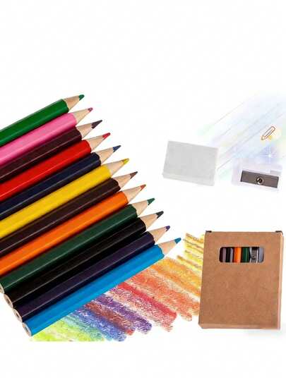 5 Boxes/60pcs High Quality Mini Colored Pencil Set, 3.5 Inch Short Thick Portable, 12 Vivid Colors, Suitable For Painting, Sketching And Stationery, Professional Art Use