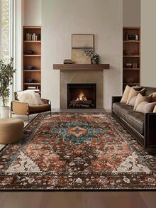 1入復古風格黑色破損區域地毯,柔軟舒適的聚酯纖維矩形形狀,易於照顧和清洗,適用於走廊、床側、客廳和臥室裝飾地毯 - 彩色 - 查看 24