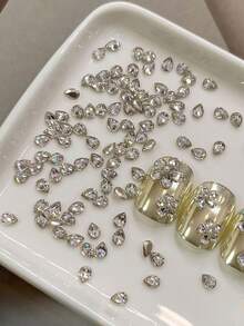 Rhinestone Nail Art Decorations, Luxury Sparkling Teardrop Shape, Handmade Zirconia, Nail Accessories, Rhinestone Decoration Kit Nails Nail Charms - Multicolor - View 6