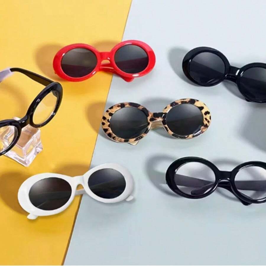 5 chiếc kính râm hình bầu dục dễ thương cho thú cưng, kính râm cho chó mèo, phụ kiện kính râm thời trang, kính chống tia UV cho chó nhỏ/vừa. - Nhiều màu - Xem 1