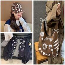 57PCS Junk Socks S Kit Silver Soe S  Sneakers Pearl And  Sock  Wit Safety Pins DIY Accessories  Rating And Personalizing Socks Soes Ats - 如圖所示 - 查看 5