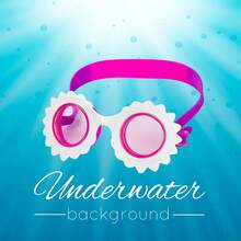 儿童泳镜，向日葵图案 - 紫色 - 查看 1