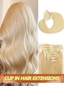 直发夹式接发 真人发接发 613 发型假发 全头夹式自然发，18 个夹子，巴西 Remy 发 - S613 - 查看 2