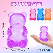 Gummy Bear Squeeze Toys - Sensory Stress Relief Toys, Slow Rebound Release Toys,Jelly-Filled, Squeeze Toys, Stress Relief Toys, Birthday Gifts, Gift Bag Fillers, High Aesthetic Dopamine Colors.(Purple). - Màu tím - Xem 2