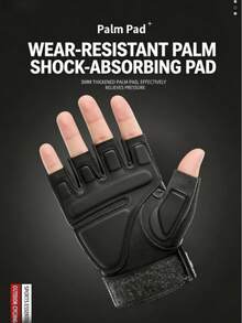 1 双男士战术手套，射击手套，硬质指关节保护，皮革掌面，摩托车手套，骑行手套，气枪手套，彩弹手套，攀岩训练手套 - 彩色 - 查看 7