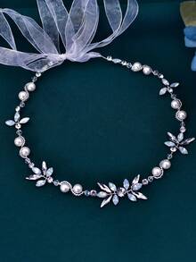 1pc Elegant Rhinestone Bridal Headband Handmade Beaded Women's Headpiece Suitable For Wedding Party Easter - Multicolor - View 10