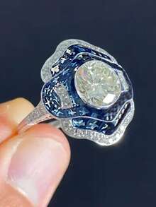 1 PC Glamorous Cubic Zirconia Ring For Women For Wedding Engagement Anniversary Party Jewelry Valentine's Day Gift - 1# - View 4