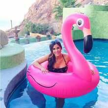 Giant Inflatable Flamingo Pool Float For Adults - Premium Tropical Island Lounger With Cup Holder, Large Pink Flamingo Raft, Quick-Dry Reusable Vinyl Air Mattress, Beach Party Floaties For Poolside Relaxation, Summer Vacation Swim Accessories - 彩色 - 查看 7