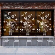 1pc White Floral & Butterfly Window Sticker, Double-Sided Transparent Static Cling Glass Decal, Suitable For Bedroom, Living Room And Corridor Display - Flowers - View 9