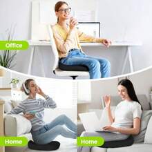 Breathable And Non Slip Seat CushionMulti-Layer Gel Seat Cushion For Ideal Support Softness Cooling Memory Foam Office Chair Cushion For Hemorrhoid Sciatica Tailbone Pain Relief Anti-Slip Back Seat Pillow - 黑色的 - 查看 6
