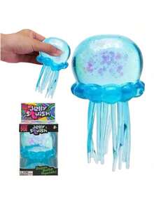 Jellyfish Octopus Squishy Fidget Toy, Silicone Water Squeeze Toy Slow Rising Stress Relief - 藍色 - 查看 3