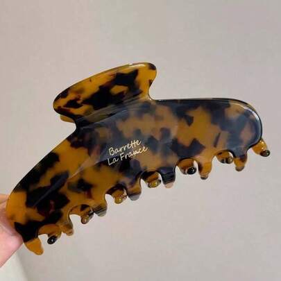 1 European And American Fashion Solid Color Hair Claw Hair Claw Ins Style European And American Sweet Cool Hot Girl Back Head Claw Clip Summer Hair Accessories Beach Vacay Hair Clips,Holiday,Travel