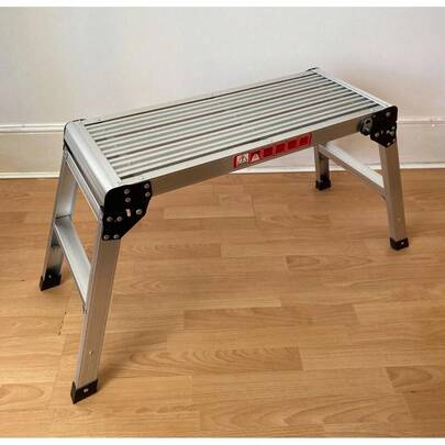 NEW 76x30cm Aluminium Work Bench Heavy Duty Platform Step Ladder Folding Stool